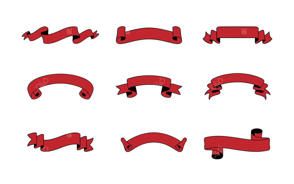 مجموعه‌ای از تصاویر روبان قرمز قدیمی