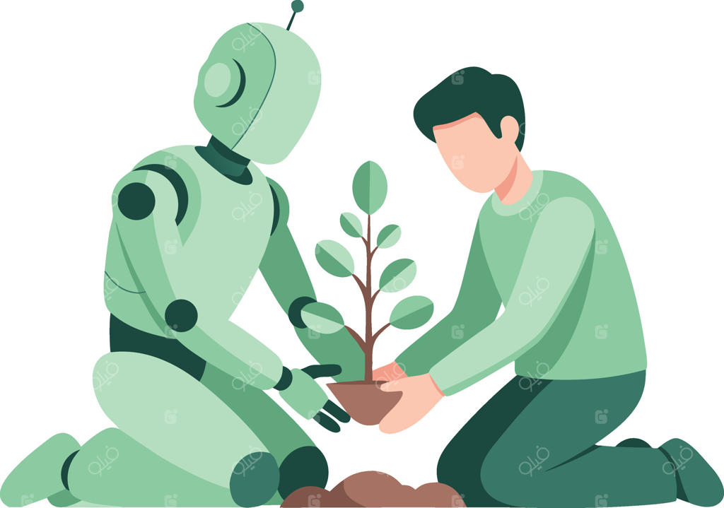 همکاری ربات هوش مصنوعی و انسان در کاشت درخت؛ تلاشی مشترک برای پایداری زیست‌محیطی