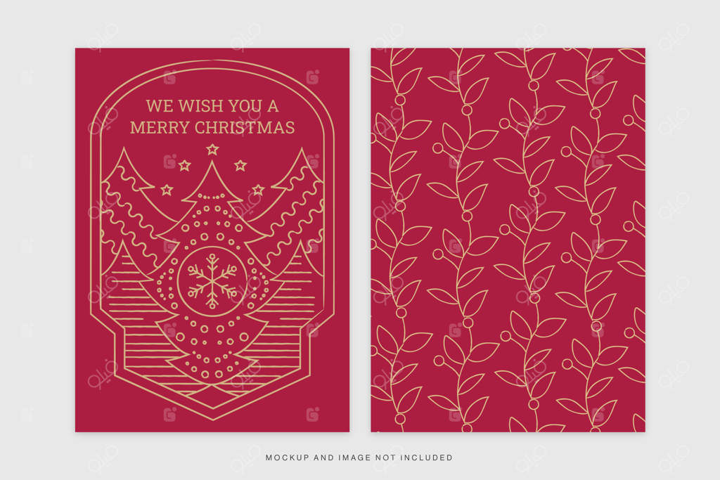 کارت تبریک کریسمس طرح قرمز مجلل - قالب بروشور وکتور برای فصل تعطیلات