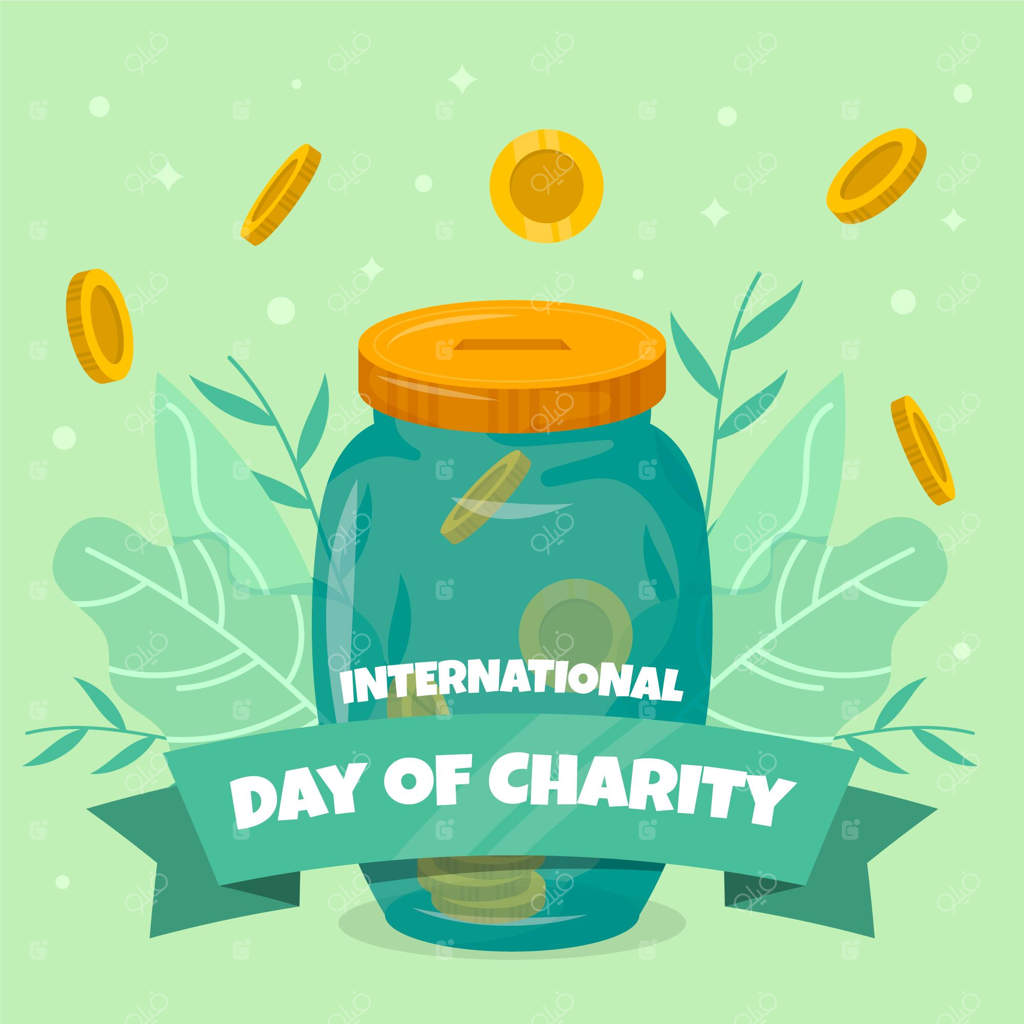 پس‌زمینه‌ روز جهانی خیریه با طراحی تخت