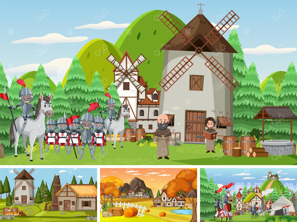 مجموعه‌ای از صحنه‌های مختلف قرون وسطایی