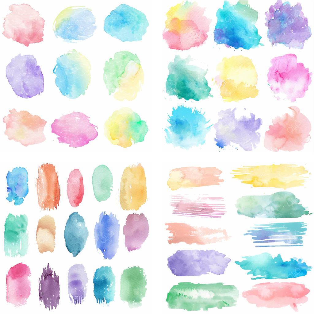 طرح لکه و پاشش جوهر و آبرنگ پاستلی با ضربات قلم‌موی زبر و خلاقانه