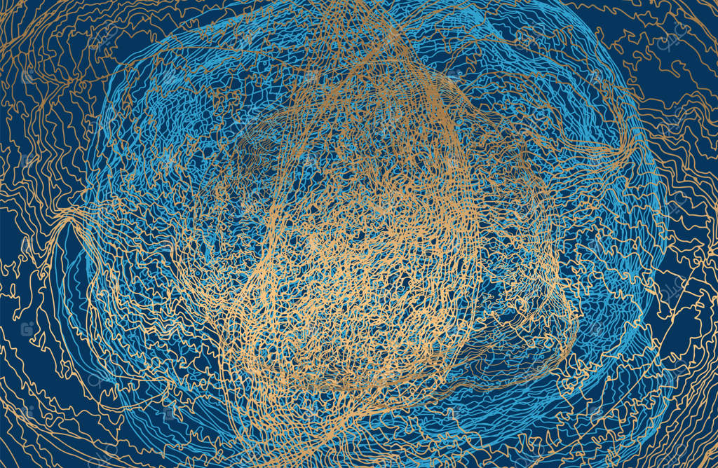 زمینه هنری انتزاعی با خطوط طلایی لوکس