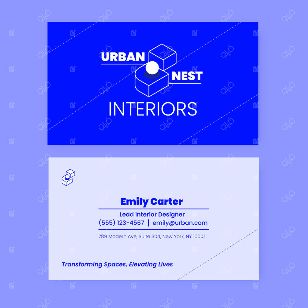 کارت ویزیت طراحی داخلی با نقاشی دستی