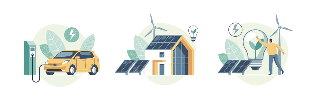 مفهوم محافظت از محیط زیست و استفاده از انرژی پاک و سبز از منابع تجدیدپذیر