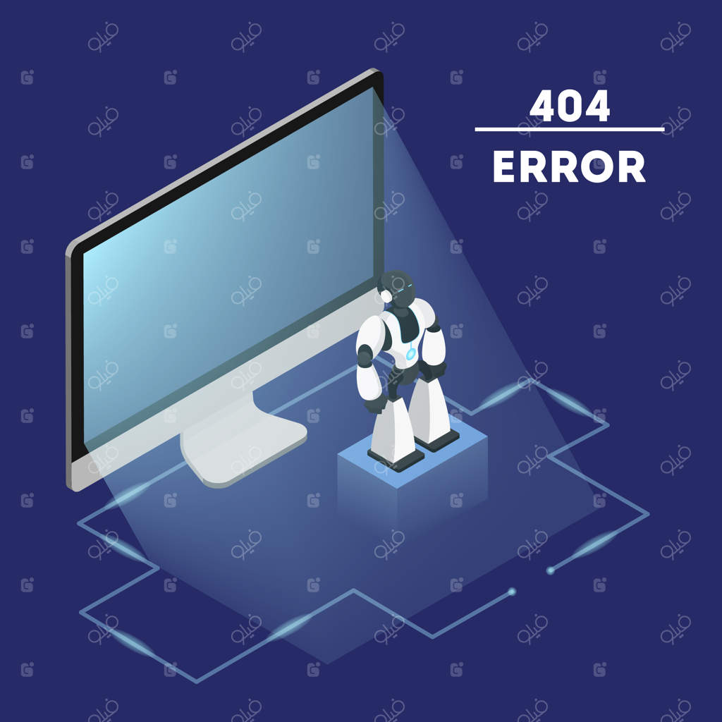مفهوم صفحه خطا: صفحه‌ی پیدا نشد. تصویرسازی از مشکل اتصال به اینترنت. رفع مشکل وبسایت خراب. تصویرسازی ایزومتریک و تخت.