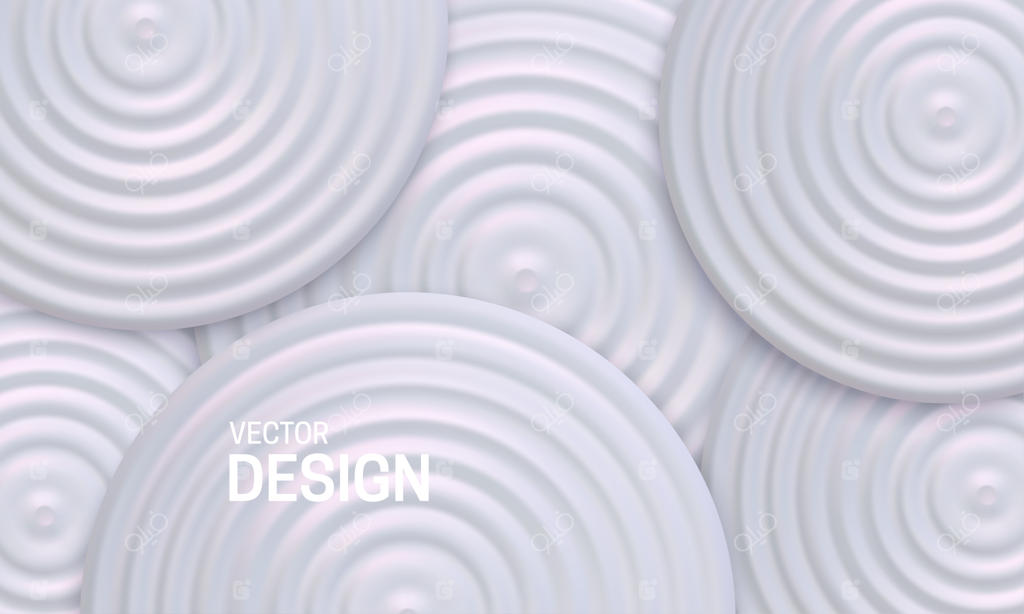 پس‌زمینه‌ی هندسی انتزاعی با اشکال مرواریدی سفید