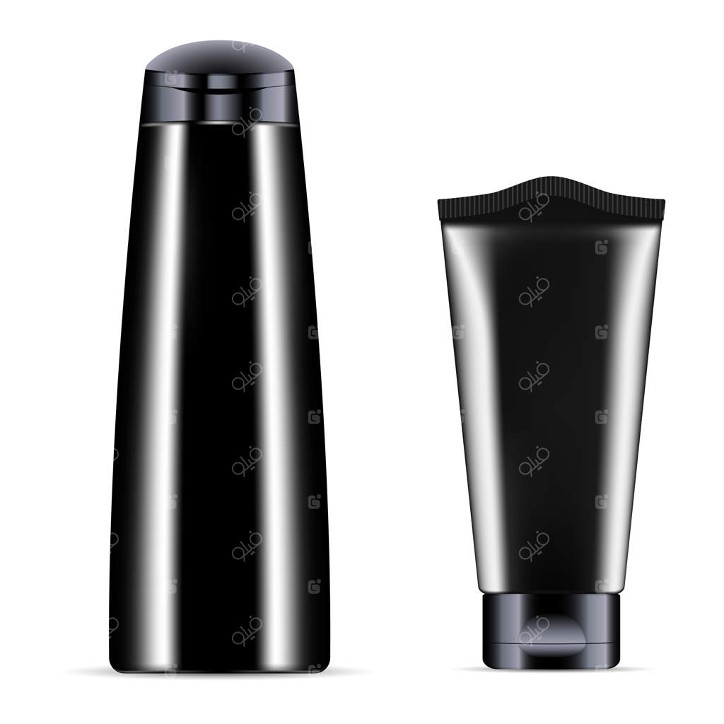 تصویر بطری پلاستیکی مشکی برای بسته‌بندی لوازم آرایشی