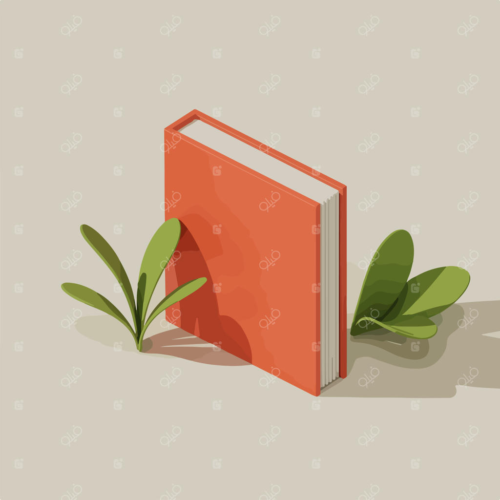 کتاب نارنجی با برگ‌های سبز