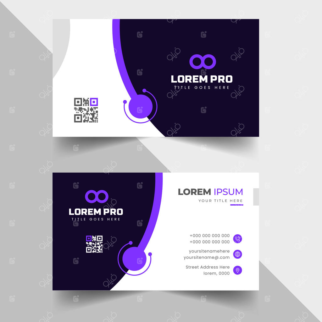 الگوی طراحی کارت ویزیت مدرن و خلاق با اشکال منحصربه‌فرد و ساده