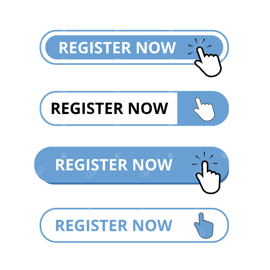 دکمه نواری آبی و سفید «همین حالا ثبت‌نام کنید» در پس‌زمینه سفید