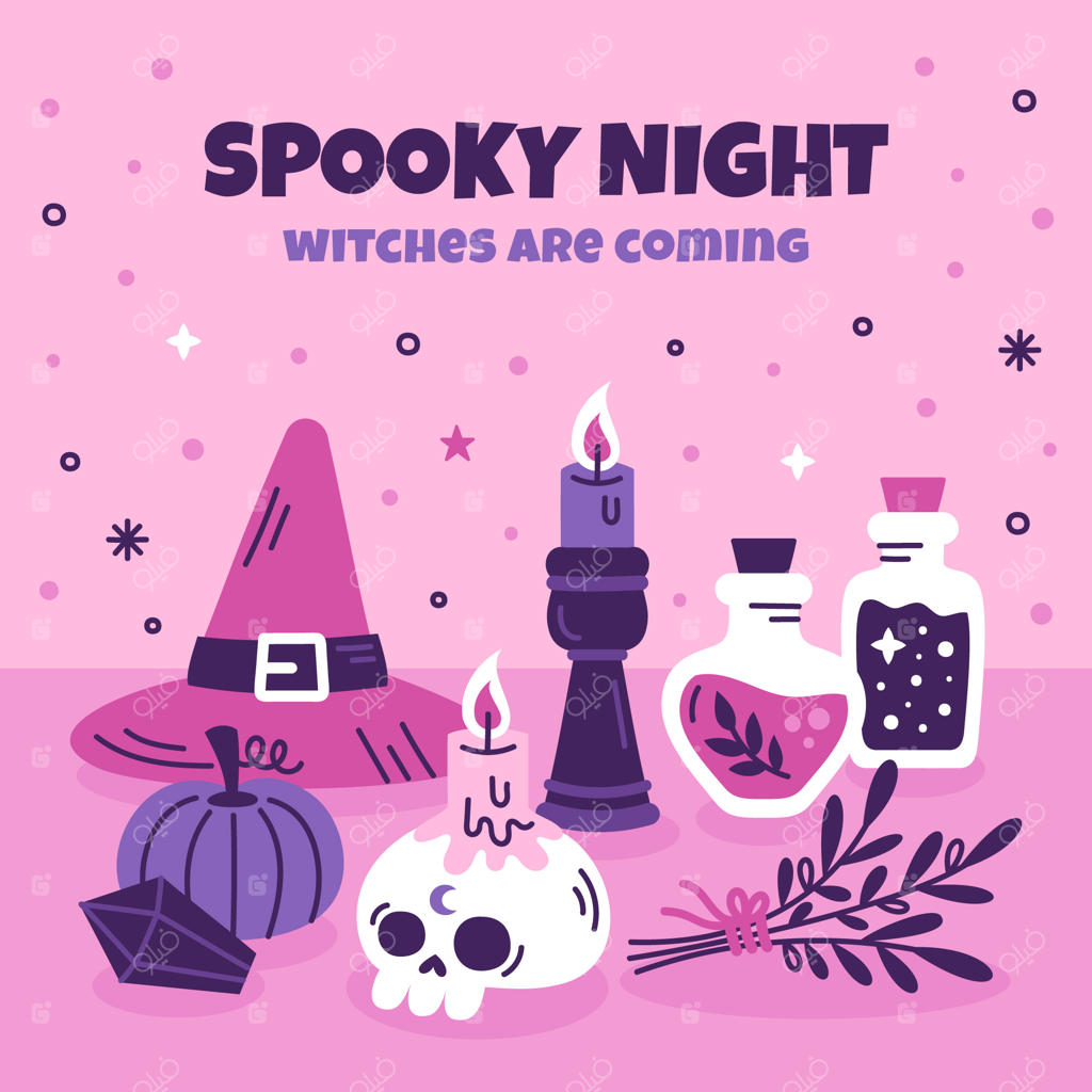 تصویرسازی مسطح برای فصل هالووین