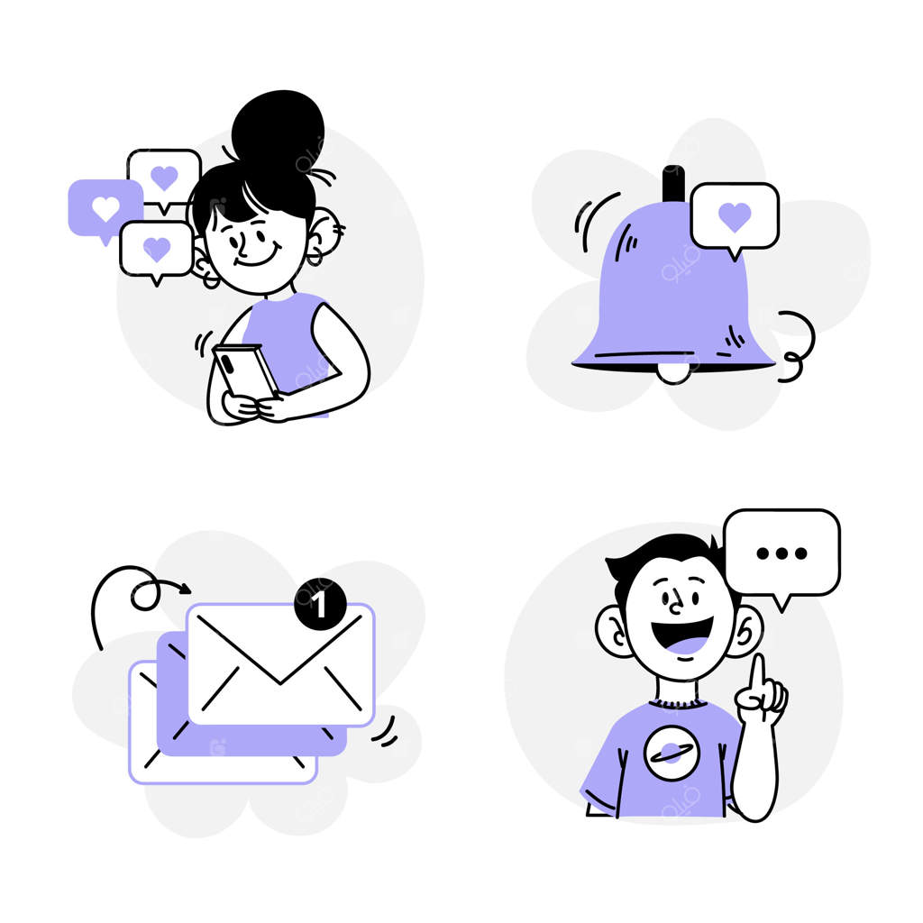 مجموعه‌ای از تصویرسازی‌ برای شبکه‌های اجتماعی با طراحی تخت