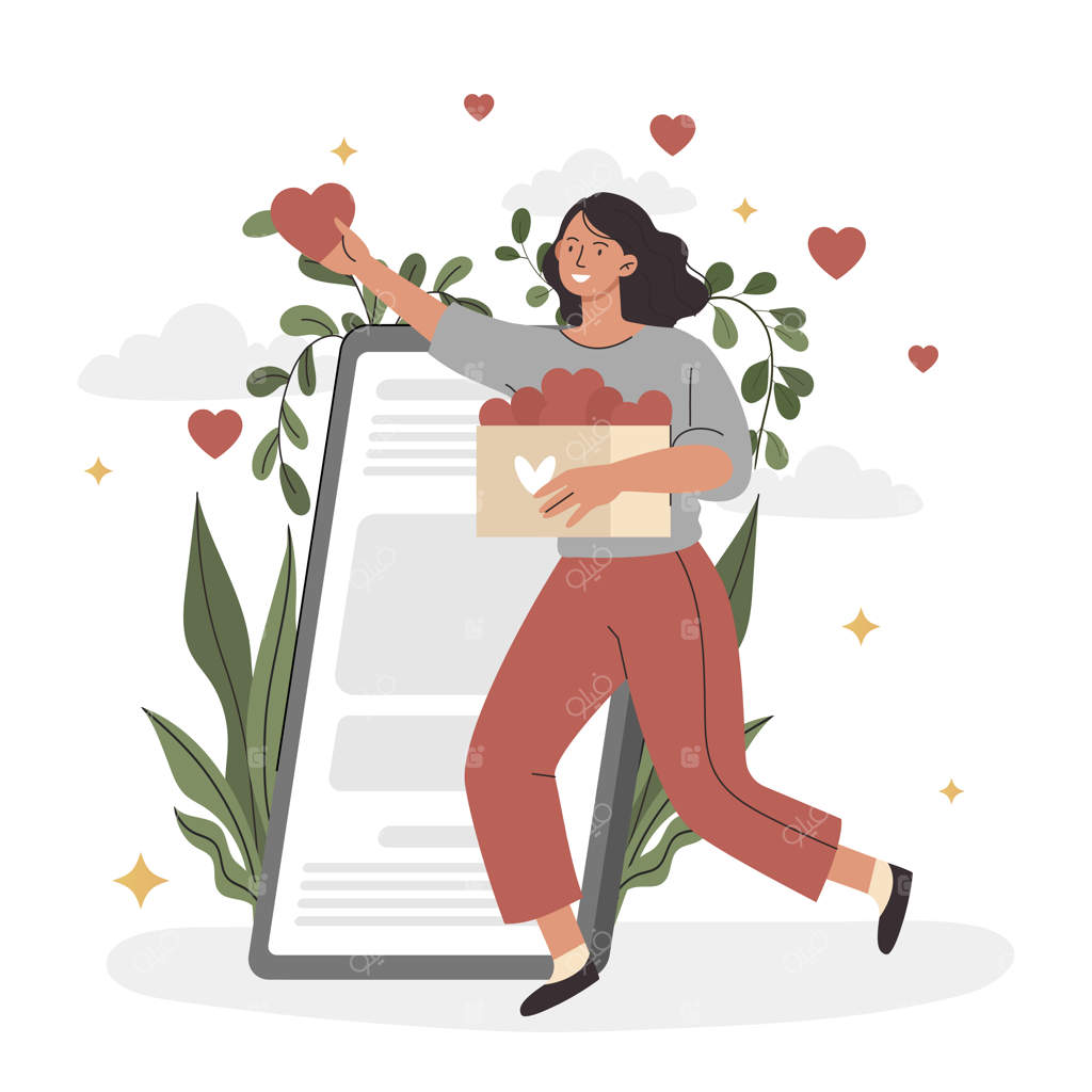 زن در حال لایک کردن