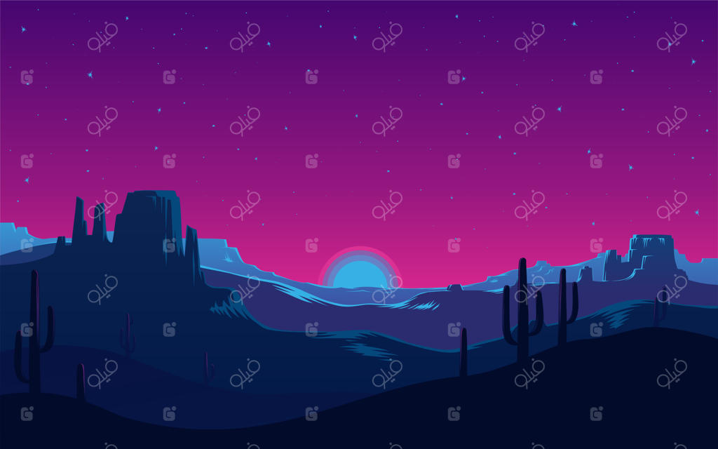 این یک کاهش نئون بنفش در بیابان است.