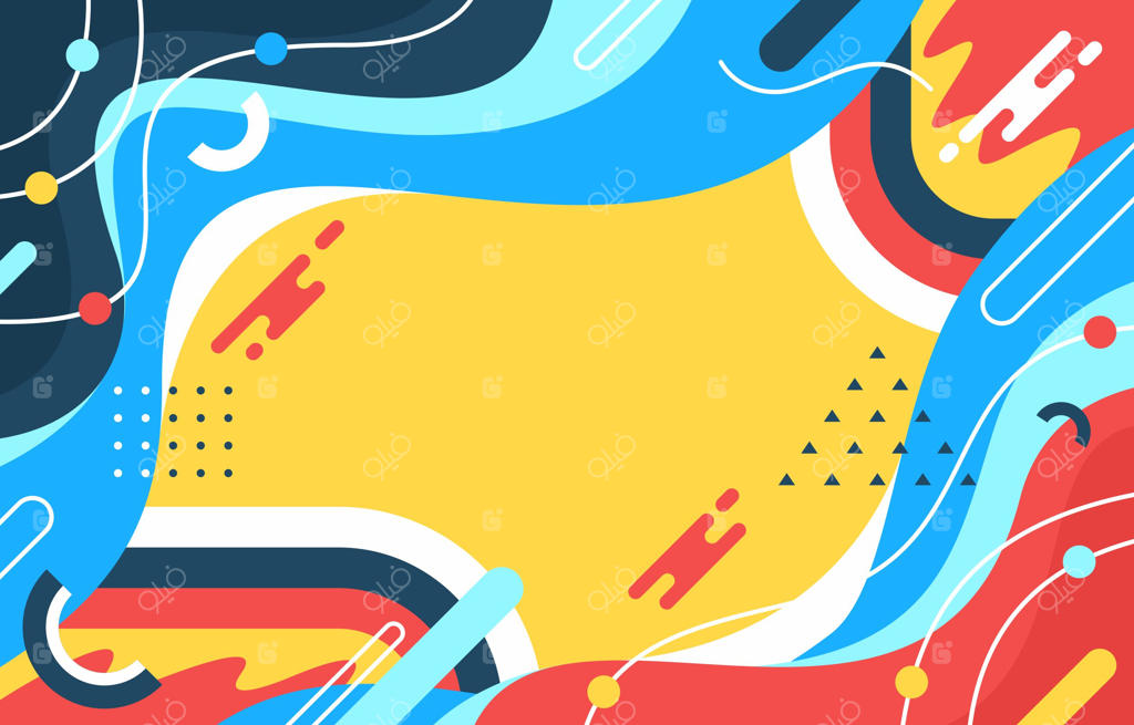 انتزاعی رنگارنگ با زمینه زرد