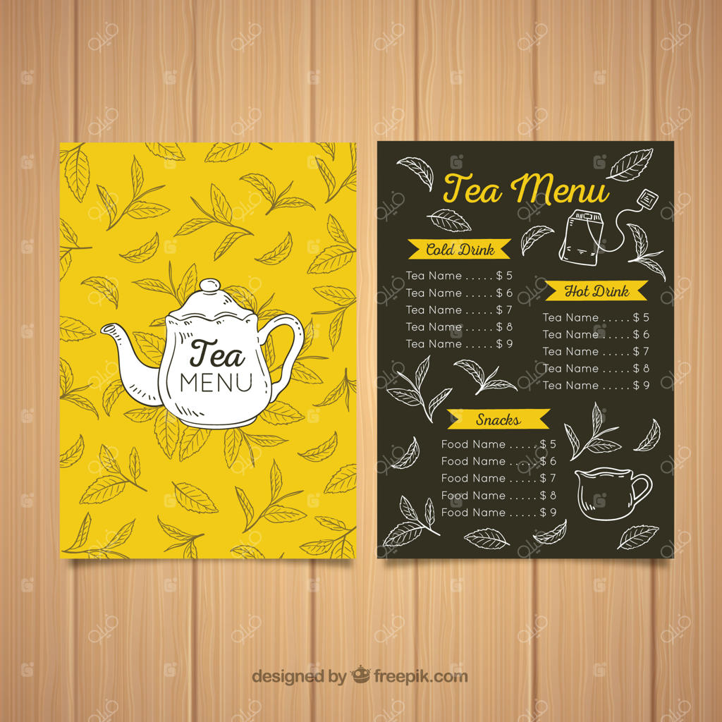 پترن منوی چای دست‌ساز