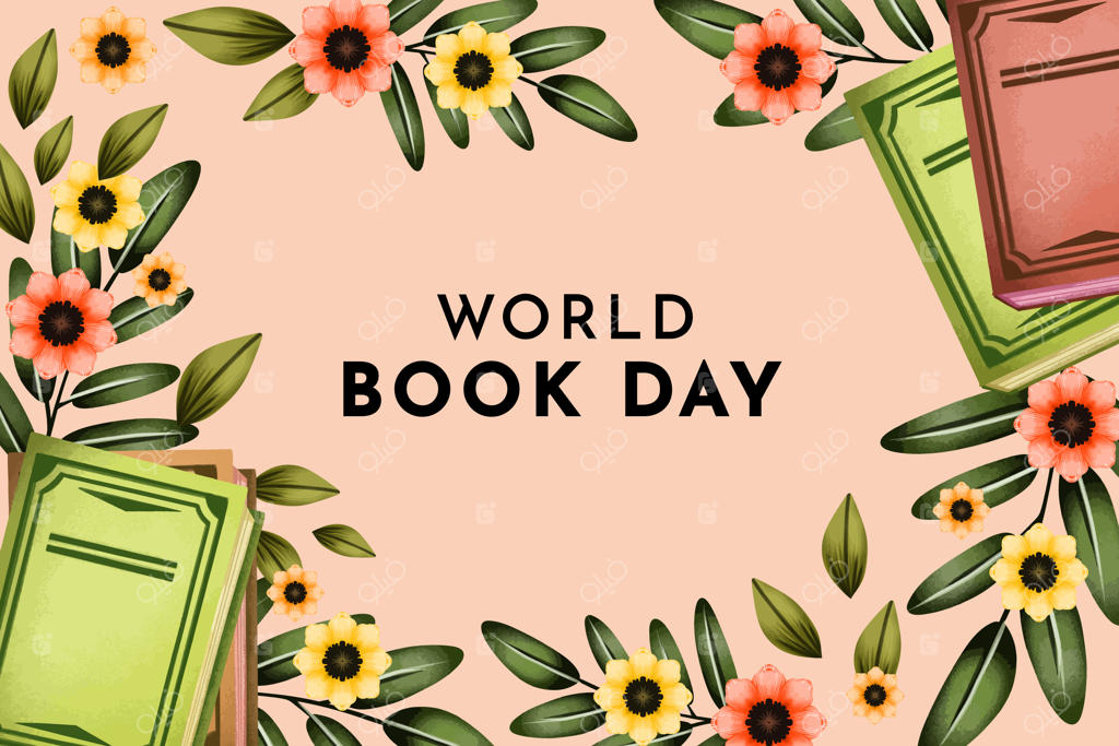 پس‌زمینه آبرنگی روز جهانی کتاب