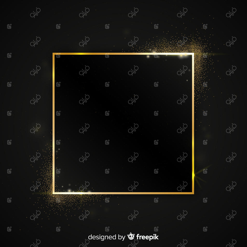 پس‌زمینه قاب مربعی طلایی و درخشان