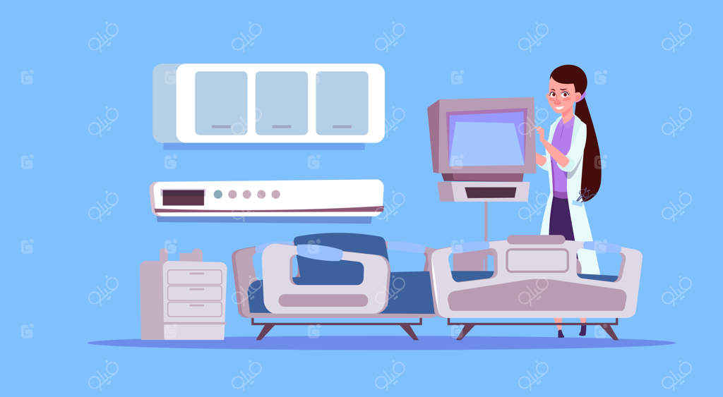 پزشک زن تجهیزات بخش بیمارستان را بررسی می‌کند