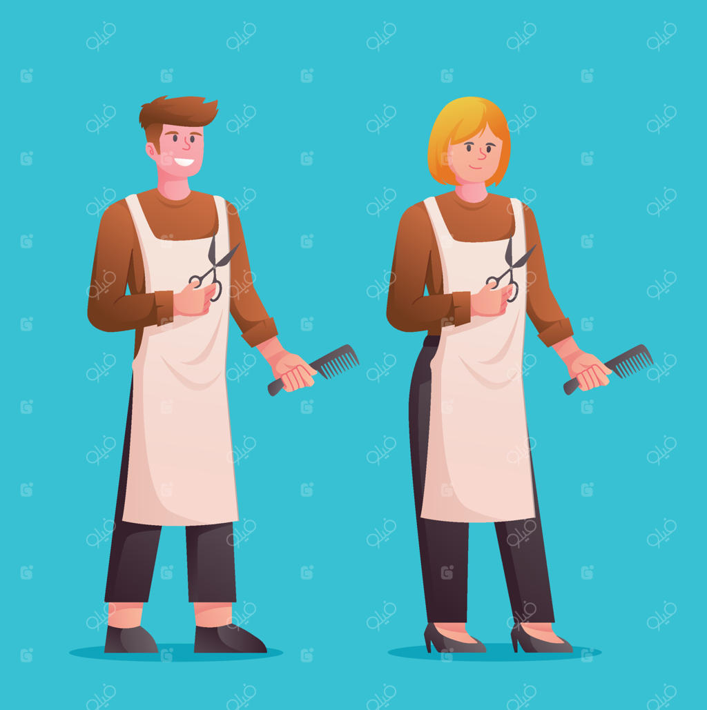 کار به عنوان آرایشگر: تصویرسازی سالن زیبایی و آرایشگاه مردانه