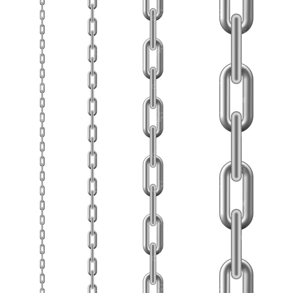 زنجیر فلزی: زنجیر یکپارچه روی پس‌زمینه سفید. طرح گرافیکی