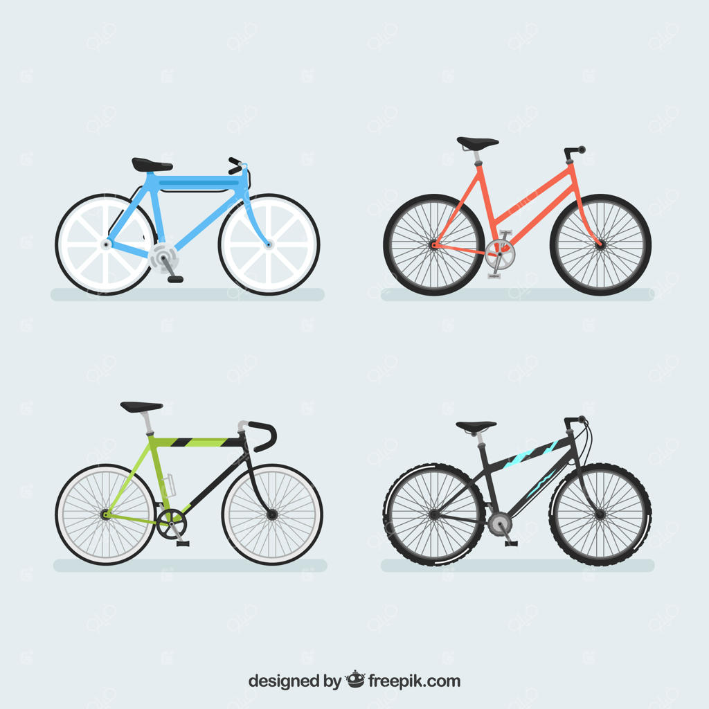 مجموعه‌ای رنگارنگ از دوچرخه‌های مدرن