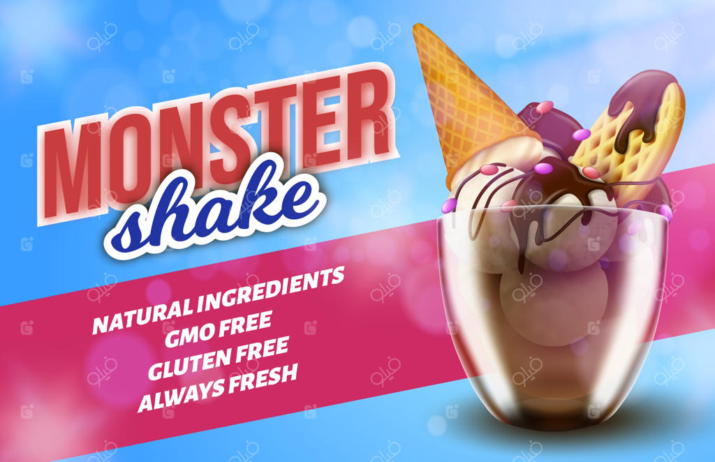 بنر تبلیغاتی ویژه دسر یخی