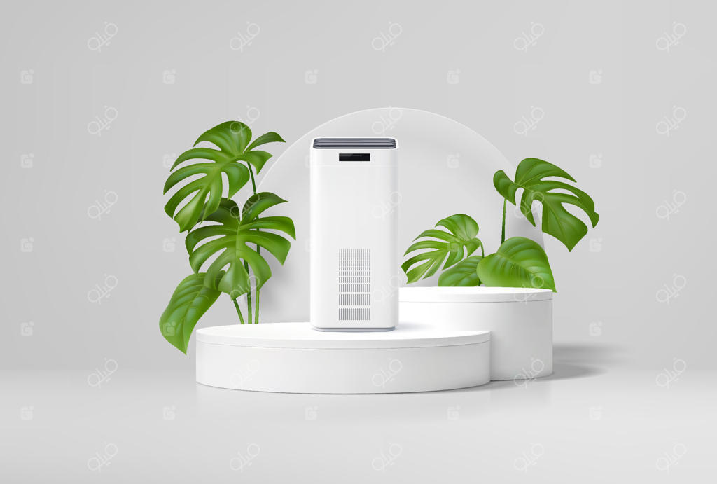 تصفیه کننده هوا در یک دکوراسیون داخلی با الهام از طبیعت - وکتور حرفه‌ای