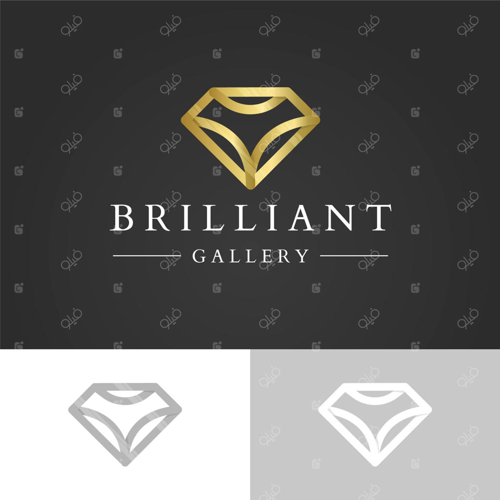 لوگوی الماس طلایی درخشان