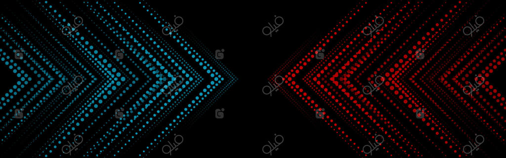 پیش‌زمینه هندسی فناوری با فلش‌های نقطه‌دار آبی و قرمز