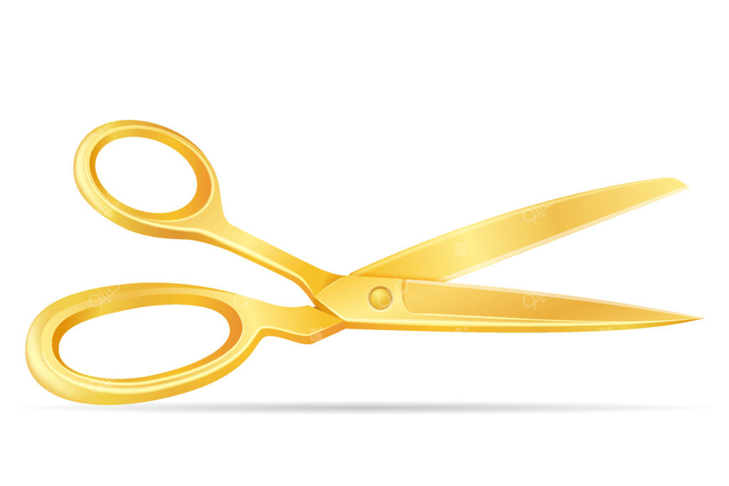 تصویر برداری از قیچی فلزی برای خیاط یا آرایشگر، ابزار لوازم‌التحریر - ایزوله در پس‌زمینه سفید