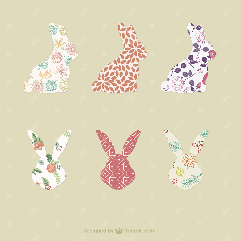 سایه‌نمای خرگوش با نقش و نگار