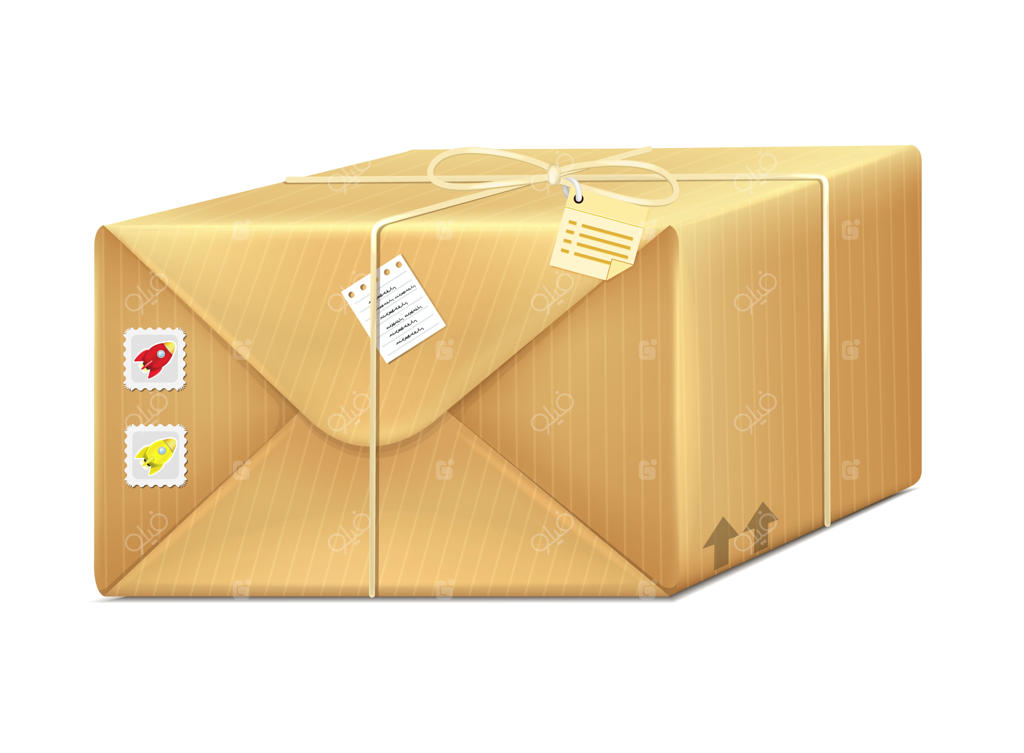 بسته مقوایی جدا شده در پس‌زمینه سفید