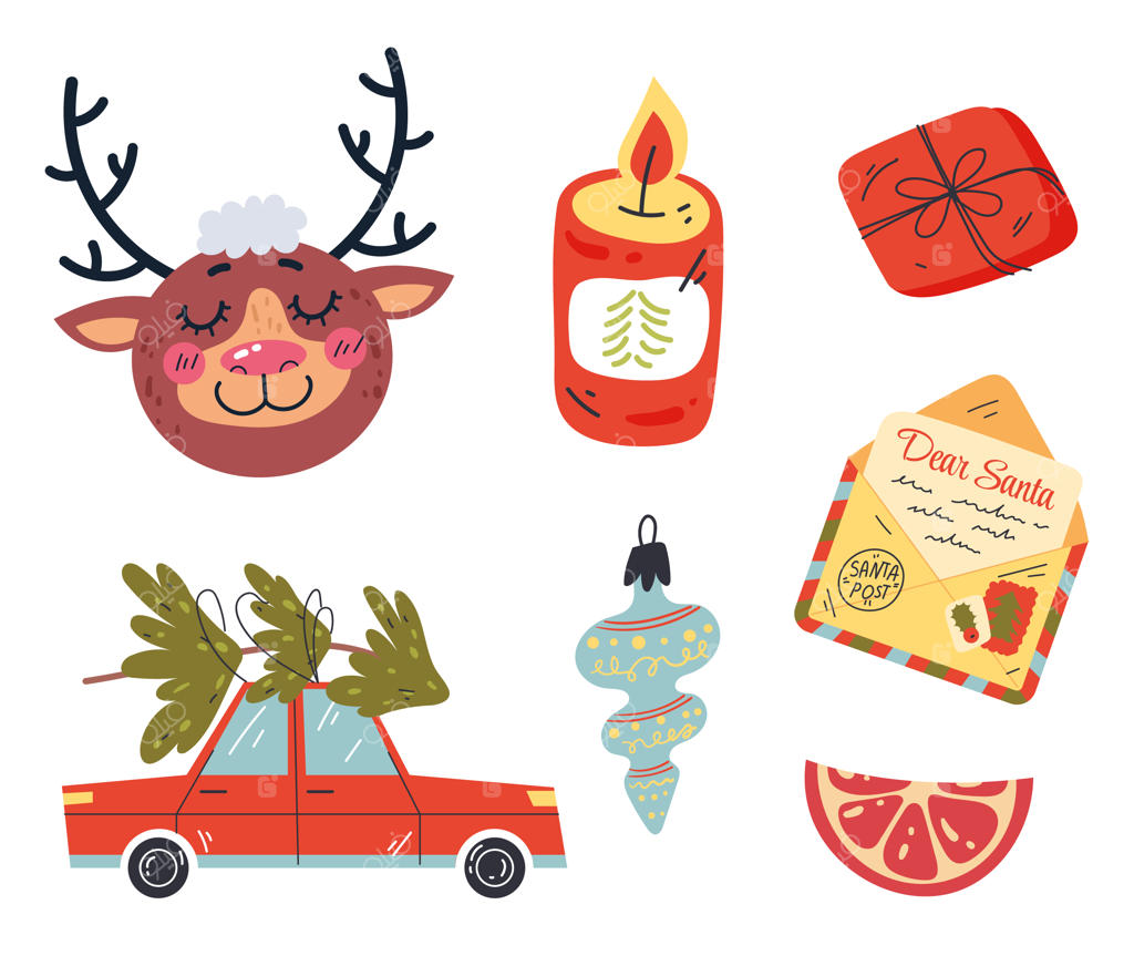 مجموعه طراحی دستی و گرافیک برای کریسمس