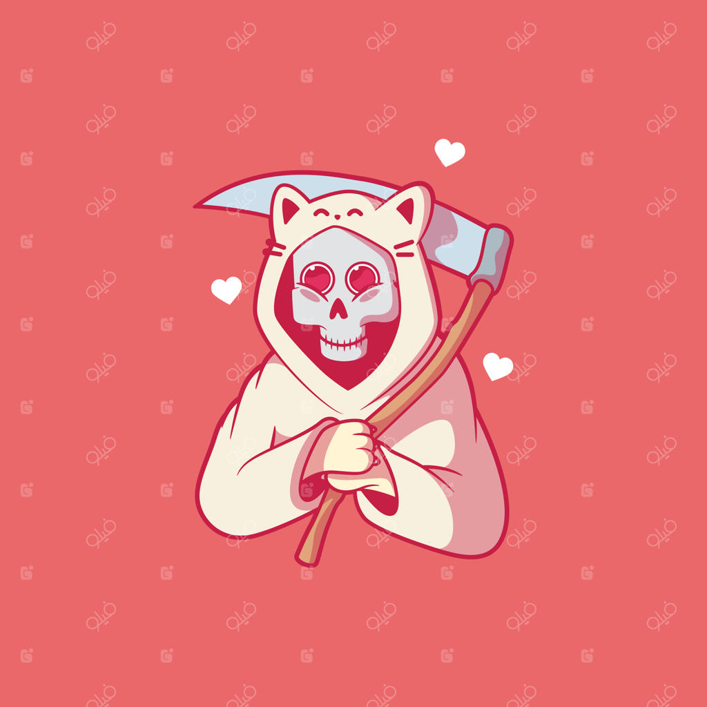 شخصیت بامزه رپر در لباس گربه - طرح وکتوری: طراحی خنده‌دار و کازپلی برای بازی‌ها.