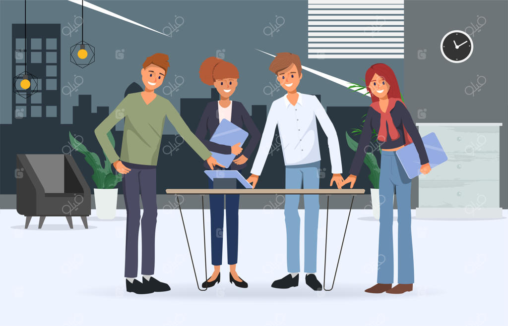 همکاری تیمی در فضای اداری برای افراد بیزنسمن