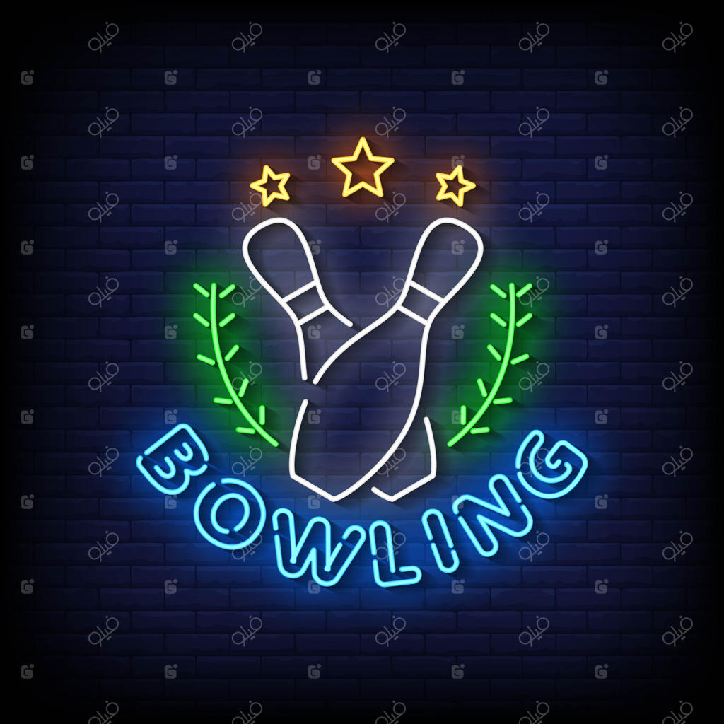 وکتور متن به سبک تابلوهای نئونی بولینگ