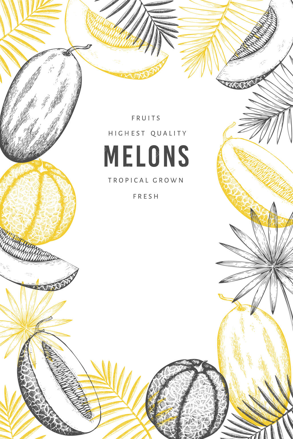 قالب بنر ملون‌ها با برگ‌های گرمسیری