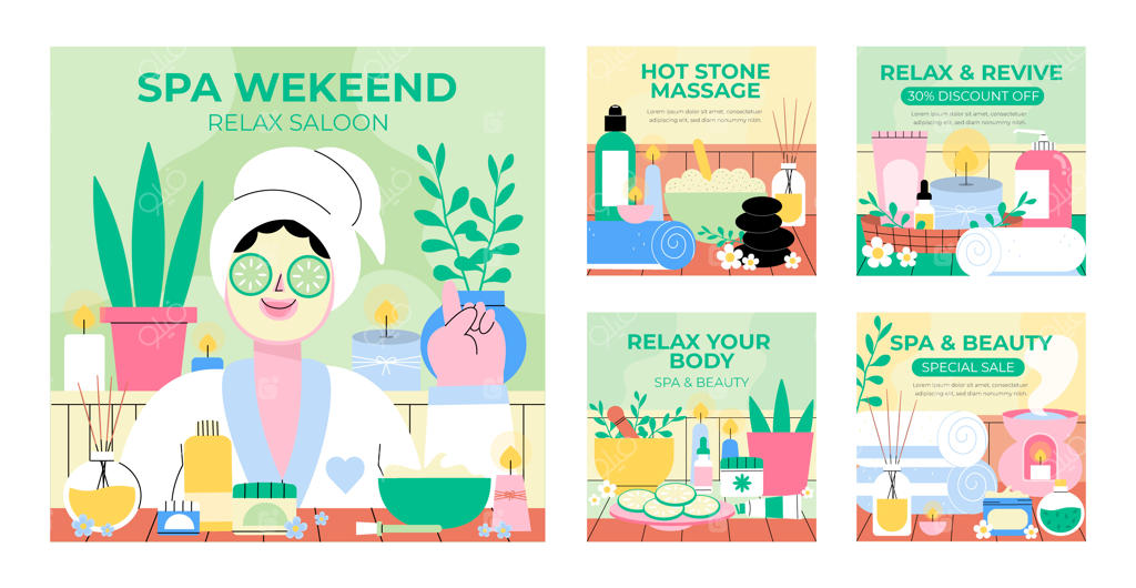 مجموعه پست‌های اینستاگرام مرکز اسپا مدرن