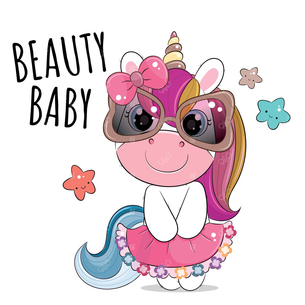 تصویر بامزه‌ی اسب تک‌شاخ با عینک برای کودکان - شخصیت جذاب تک‌شاخ