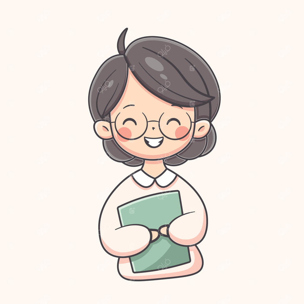 تصویرسازی وکتور نیم‌تنه معلم کارتونی بامزه