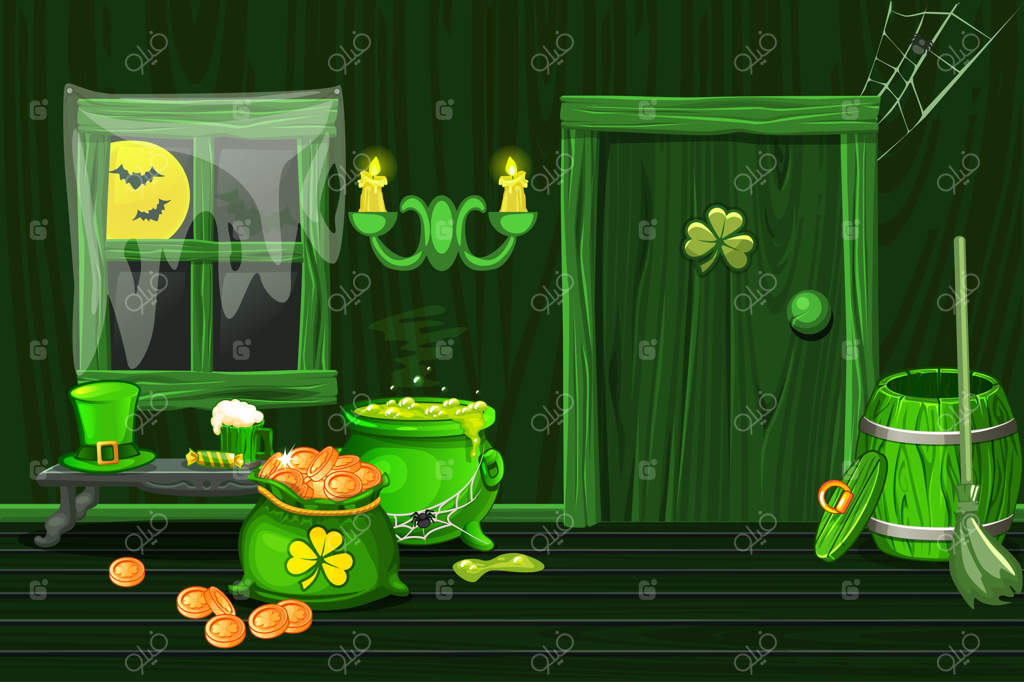 اتاق چوبی با نمادهای سن پاتریکز