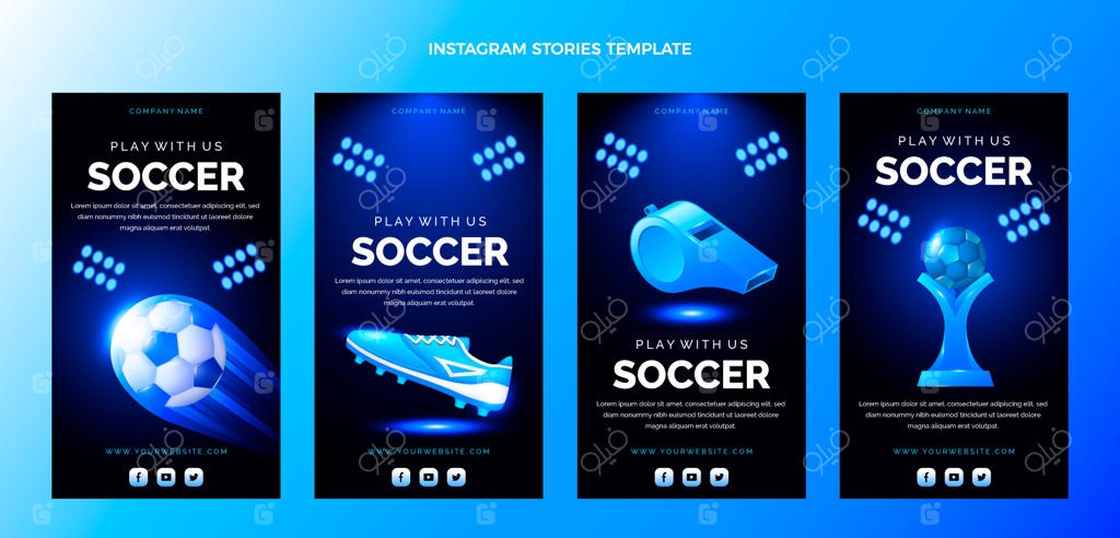 قالب استوری اینستاگرام فوتبالی با طرح گرادیانتی