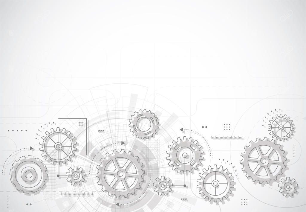 تصویرسازی وکتور پس‌زمینه انتزاعی مکانیزم چرخ‌دنده و فناوری ماشین