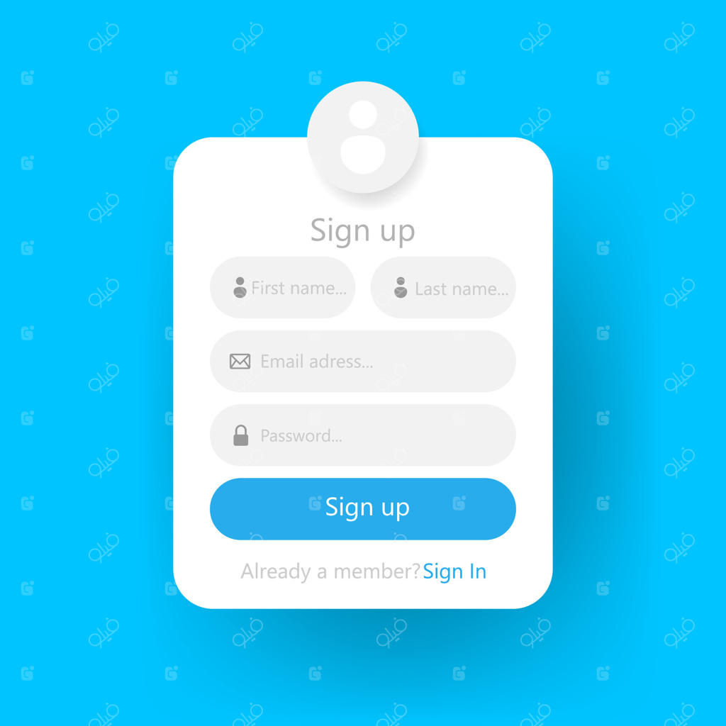 آیکون فرم ورود. صفحه فرم ورود. طرح وکتور.