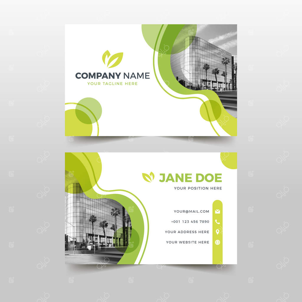 قالب کارت ویزیت انتزاعی با عکس