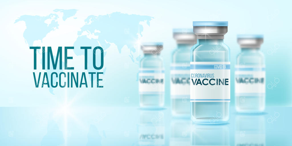 پیش‌زمینه پزشکی واکسن کرونا با نقشه جهان در دوران همه‌گیری جهانی