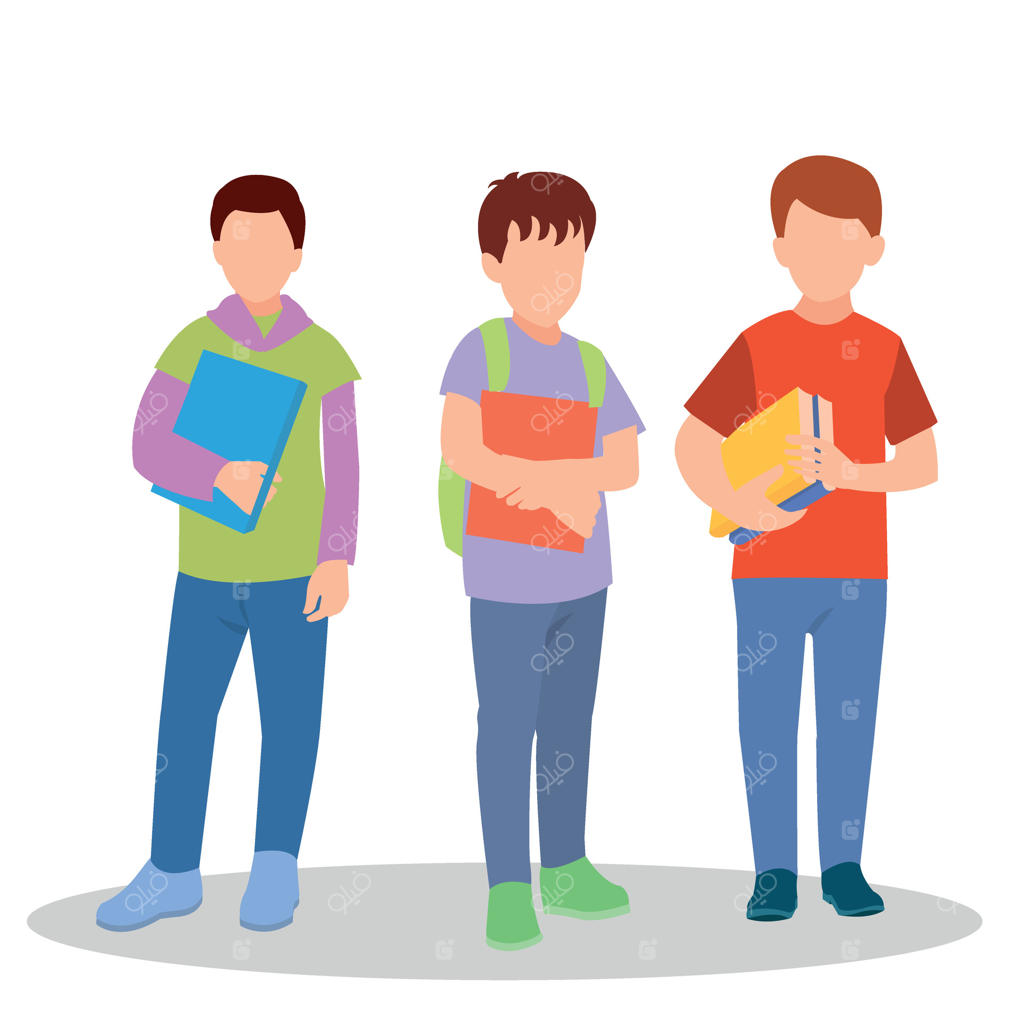 تصویرسازی وکتور از دانش‌آموزان در حالت‌های مختلف