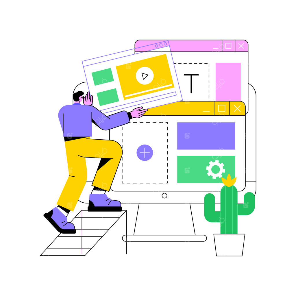 تصویرسازی وکتور مفهومی و انتزاعی طراحی سایت